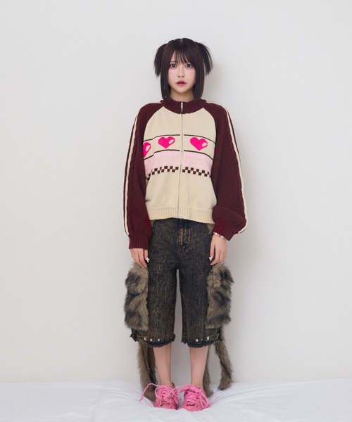 RUMNEL: | ハートジップニットブルゾン / heart zip knit blouson