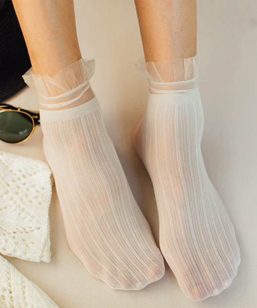 Buyee Vibgyor Women Urge チュール フリル ストライプ シースルー ソックス 일본 상점 온라인 대리 쇼핑 Zozotown 제품을 전 세계적으로 배송해드립니다