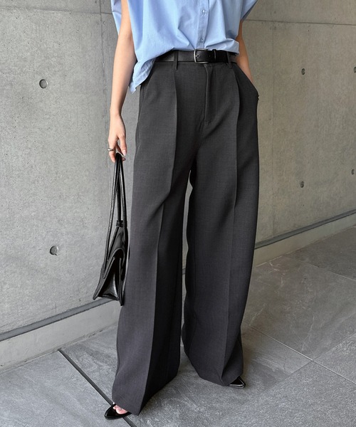 ANDME | 【新色追加】ツイルタックスラックスワイドパンツ