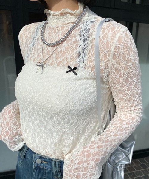 NEMNE STORE | 【Seoup】シアーレースリボントップス - Buyee 通販購入