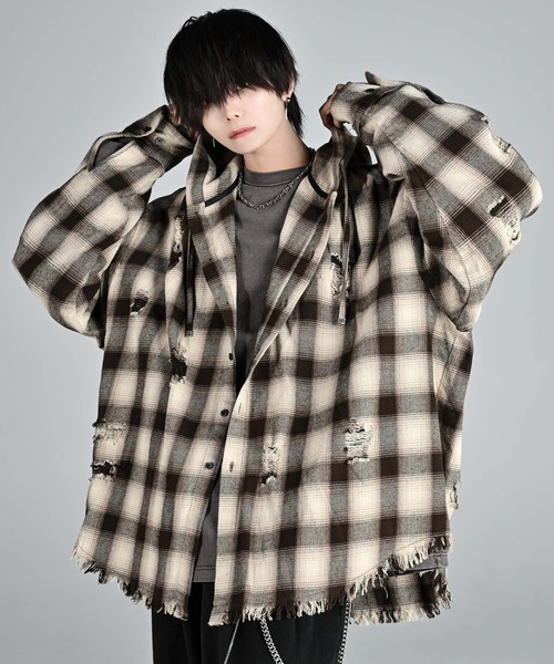 ADRER | over size shirt parker / オーバーサイズシャツパーカー