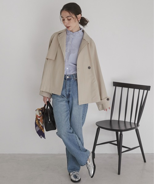 ANGIE　ショート　トレンチコート ANGIE トレンチコート コート ショート レディース : ZOZOTOWN