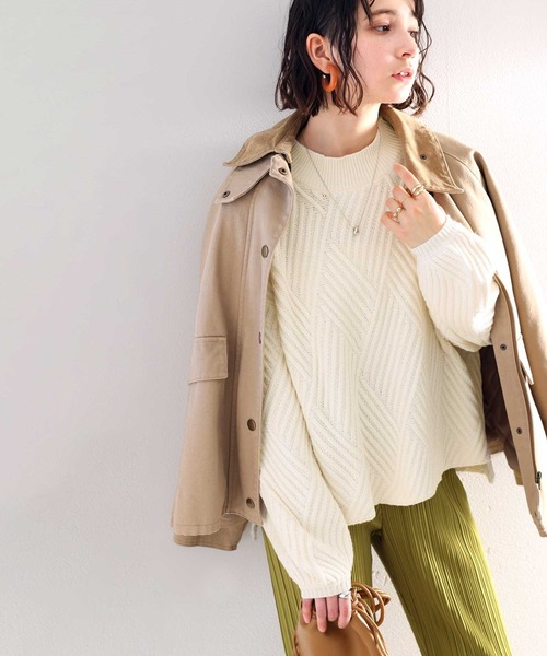 CLASSICALELF | ざっくりが可愛い。ダイヤ柄ショート丈ニット - Buyee 