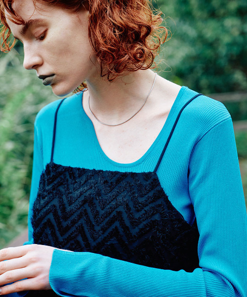 ニット/セーター emma limber shoulder slash tops gray emma limber shoulder slash tops gray