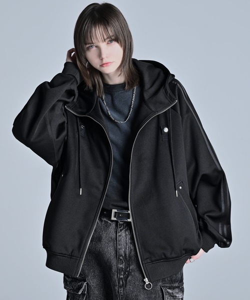 ADRER | line sleeve track zip parker jacket / ラインスリーブ