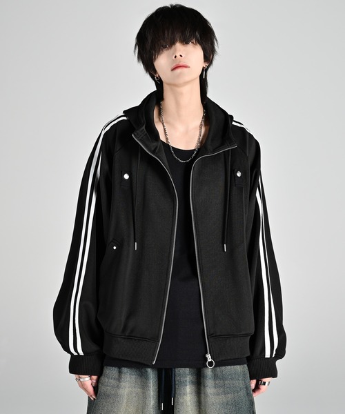 ADRER | line sleeve track zip parker jacket / ラインスリーブ