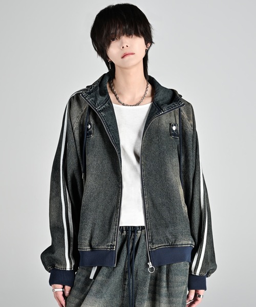 ADRER | line sleeve track zip parker jacket / ラインスリーブ