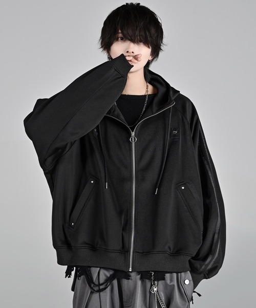 ADRER | line sleeve track zip parker jacket / ラインスリーブ
