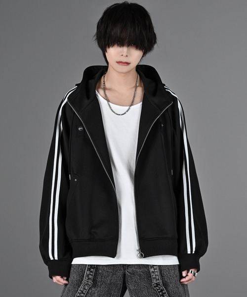 ADRER | line sleeve track zip parker jacket / ラインスリーブ