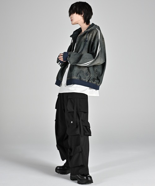 ADRER | line sleeve track zip parker jacket / ラインスリーブ
