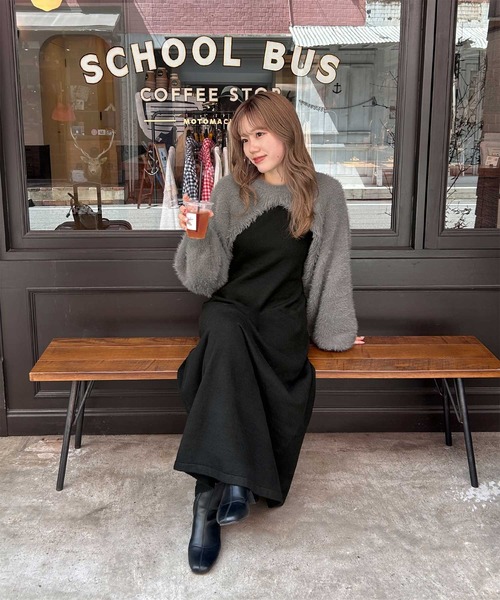 ショートニット×キャミワンピースセット NOMAE ショートニット キャミ