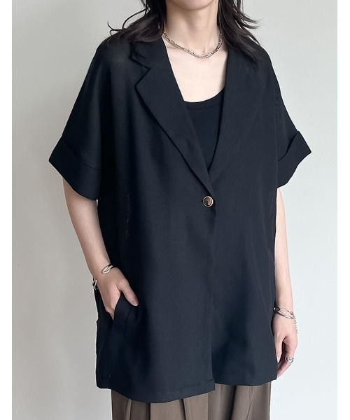 LA PEAU DE GEM | 【LA PEAU DE GEM】halfsleeve hole jacket