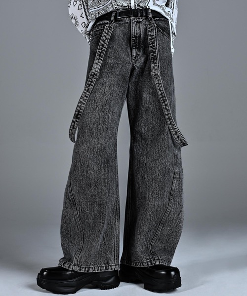 ADRER | vintage make curved leg 3D suspender denim / ヴィンテージ