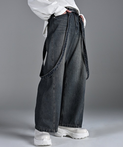 ADRER | vintage make curved leg 3D suspender denim / ヴィンテージ