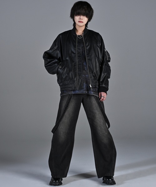 ADRER | vintage make curved leg 3D suspender denim / ヴィンテージ