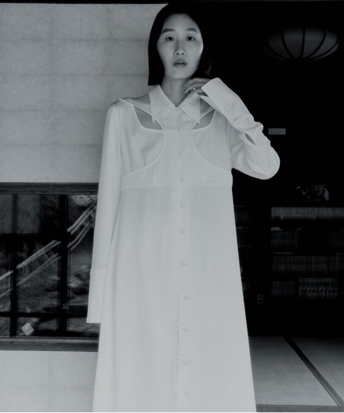 フェティコ　サテンシャツ　サイズ1CUTOUT SATIN SHIRT FETICO | 【FETICO/フェティコ】別注 CUTOUT SATIN DRESS/カットアウト
