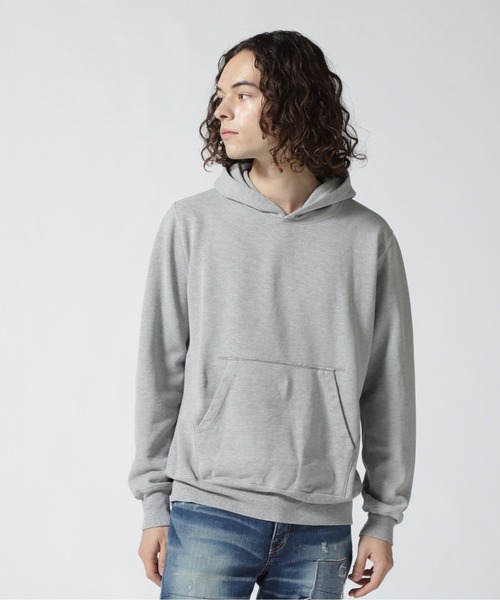 未使用に近い REMI RELIEF ダメージ加工 スウェットパーカー グレー REMI RELIEF レミレリーフ ヴィンテージダメージ加工スウェット