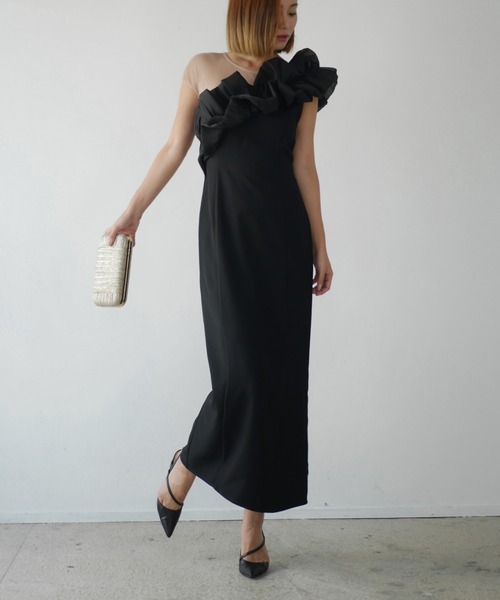 My shawty⭐︎ shiny frill dress green MY SHAWTY | shiny frill dress - Buyee, an Online Proxy
