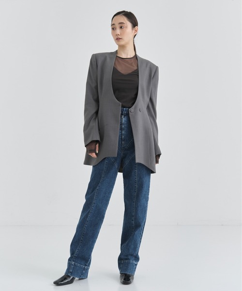 FETICO OPEN BACK ジャケット FETICO(フェティコ)のOPEN BACK TAILORED JACKET BLACKの通販