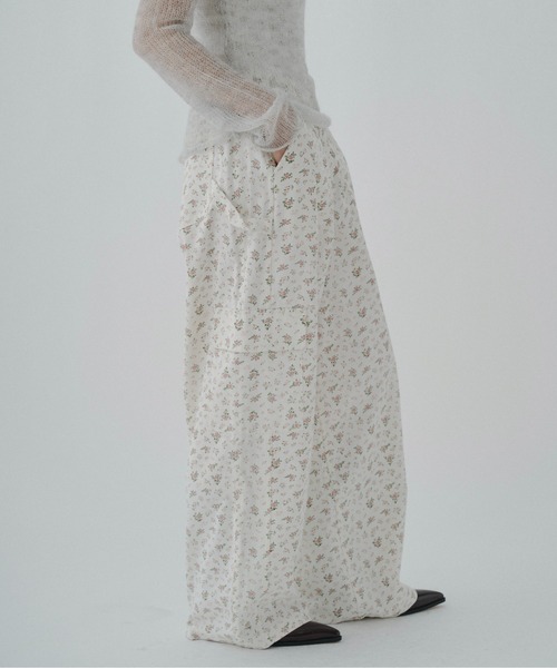 floral cargo pants / 小花柄ワイドカーゴパンツ