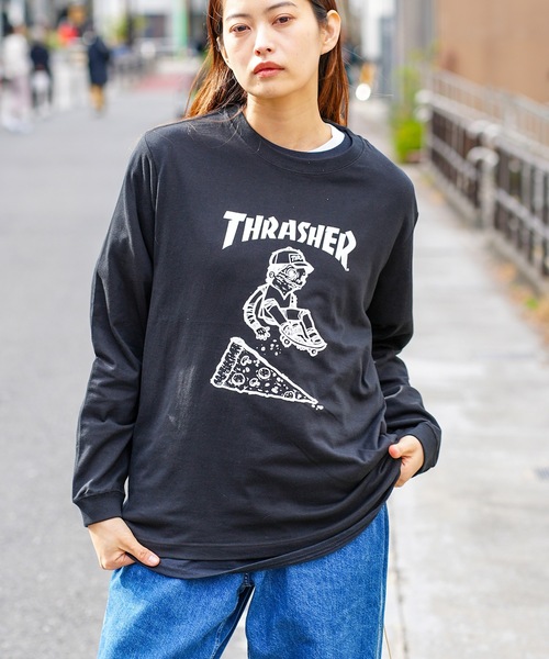 【Revira】THRASHER PUSHEAD スラッシャー ロンT THRASHER | PIZZA L/S T-SHIRTS/スラッシャー長袖ロンT - Buyee, an