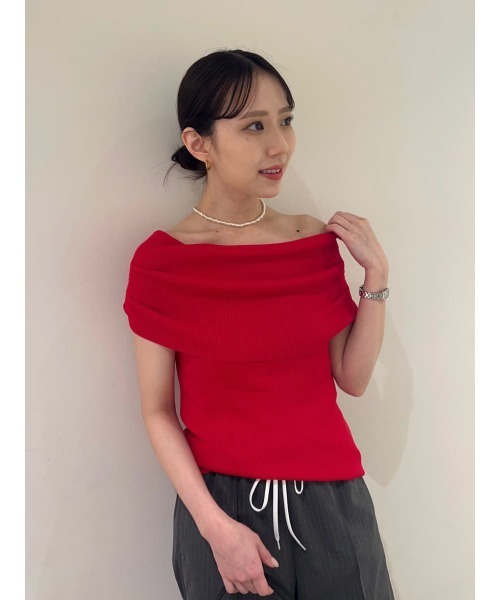 MilaOwen＊クロシェニットキャミ×ノースリトップス一回着用美品 ミラ オーウェン Mila Owen クロシェニットキャミ×ノースリ
