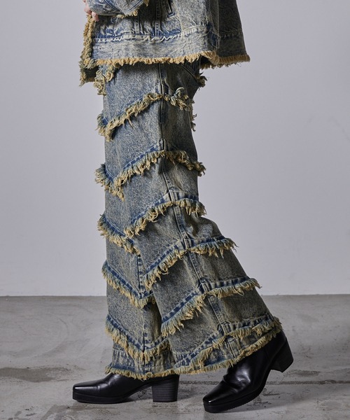 CLEL | 【CLEL】Hard Fringe Denim Pants/ハードフリンジデニム