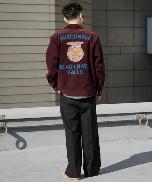 HOUSTON ファーマーズジャケット ワークジャケット ワッペン ヒューストン HOUSTON ヒューストン DENIM FFA JACKET デニム 刺繍 FFA ジャケット