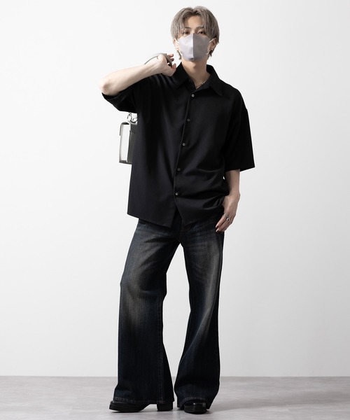 【CLEL】ヴィンテージデザイン パンタロンデニムパンツ ブラック系1 CLEL】Vintage Design Pantalon Denim Pants/ヴィンテージ