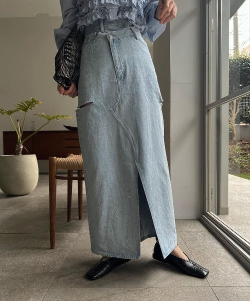 WILLFULLY | back bi color patchwork remake denim SK - Buyee, an 