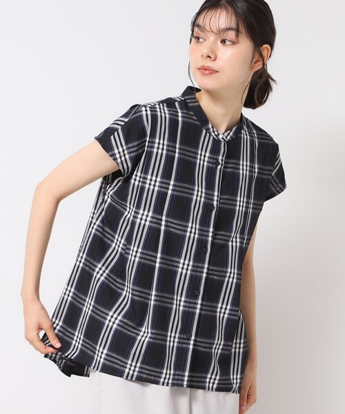 Dessin / デッサン 【洗える】フレンチスリーブスキッパーシャツ（XS〜L） 洗える】フレンチスリーブスキッパーシャツ（XS～L）（シャツ