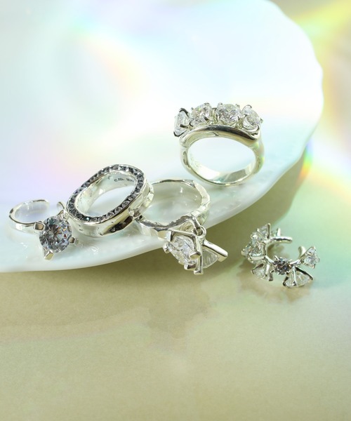 E.M. | SILVER925ジルコニア埋め込みリング/メンズ/レディース - Buyee