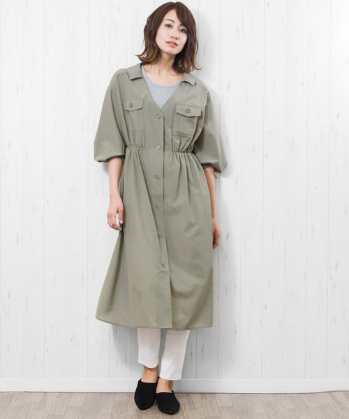 Mili An Deni ドロストスリーブミリタリーシャツワンピース Buyee An Online Proxy Shopping Service Shop At Zozotown Bot Online