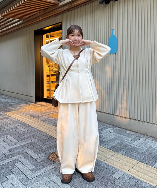 OLUN コクーンペプラムカーディガンズボンセット ︎︎ 9/20 12:00より販売スタート🍂 ︎︎ ''コクーンペプラム