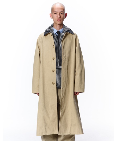 JIEDA | LEATHER COLLAR FADE OVER COAT - Buyee, an Online Proxy