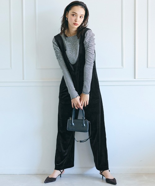 URBAN RESEARCH DOORS | コットンリネンBACKギャザーサロペット