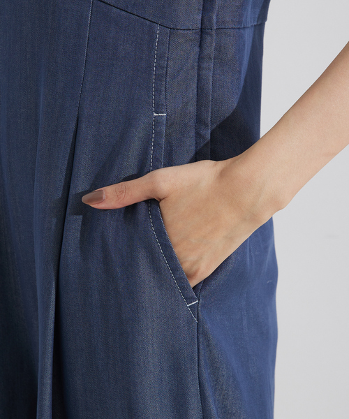 qualite ソフトデニムオールインワン qualite ソフトデニムオールインワン セール】ソフトデニム