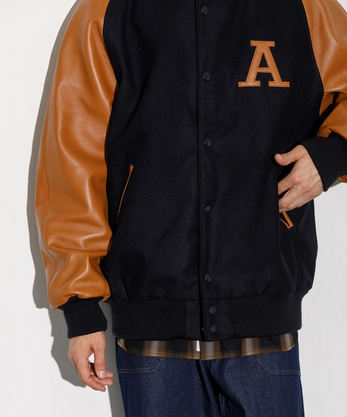SKOOKUM しょぼかっ BASEBALL AWARD JACKET ネイビー✖️ブラウン
