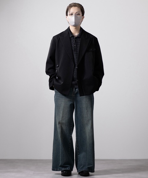 CLEL | 【CLEL】Vintage Design 3D Jacquard Short Sleeve Knit Polo