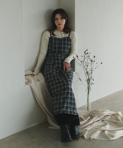 FUPEL | Multi-way check fur cami one piece / マルチウェイチェック