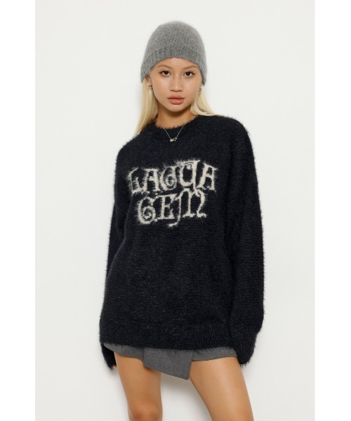 LAGUA GEM | 【追加生産】SWIRL LOGO SHAGGY ニット - Buyee, an