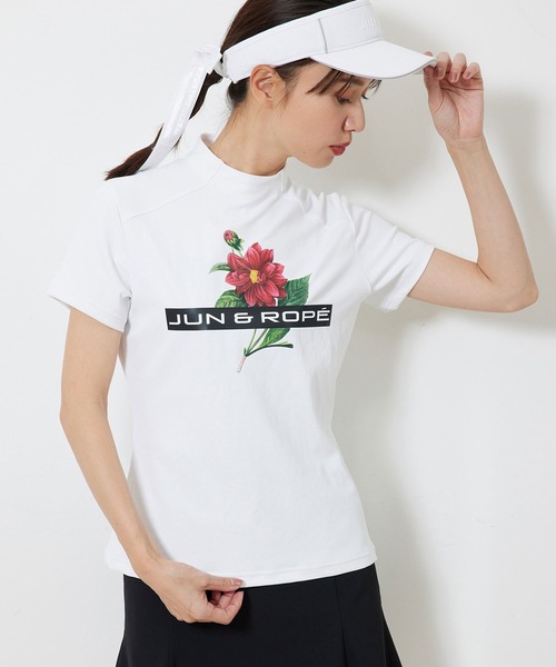 【新品】JUN & ROPE 半袖モックプルオーバー Lサイズ JUN&ROPÉ(ジュン アンド ロペ) / 【UVカット】【接触冷感