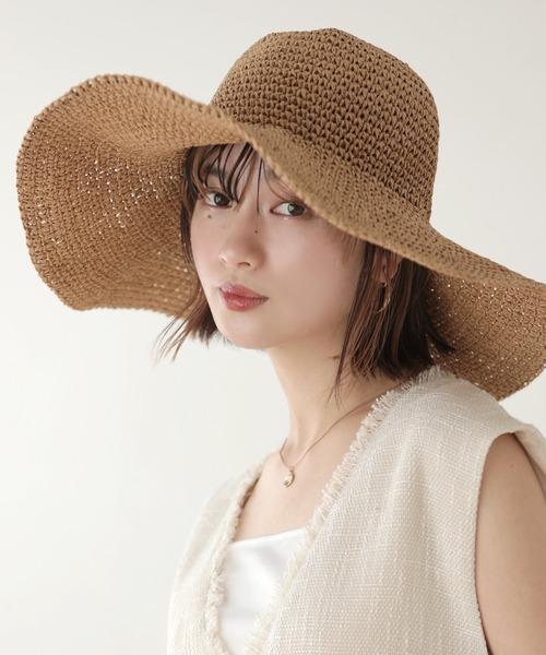 LITTLE＆MORE | 麦わら帽子 つば広 ワイヤー入り - Buyee, an Online