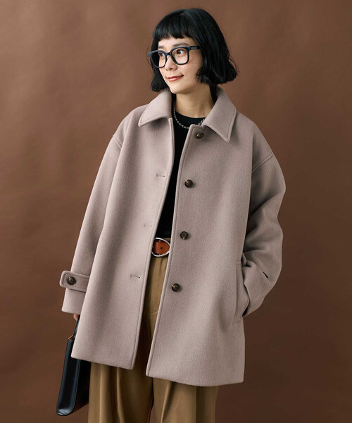 パブリックトウキョウ SUPER140 ウールオーバーコート ミドル丈