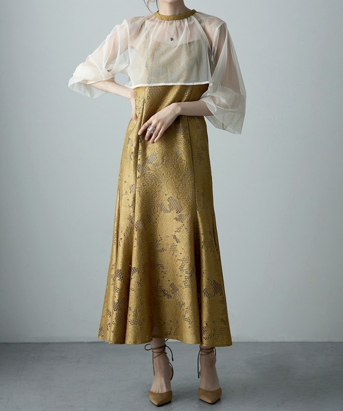 ETOLL. | 3wayシフォンボレロ&レースキャミドレス 結婚式 ワンピース