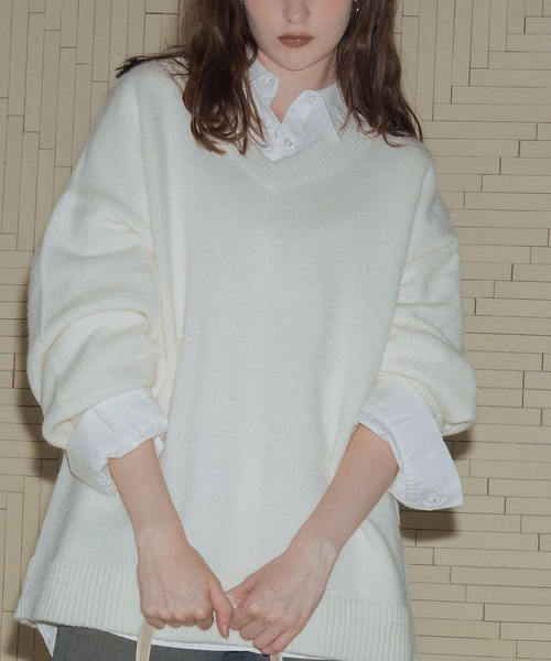 OLU. | シャツドッキングペプラムニット - Buyee, an Online Proxy