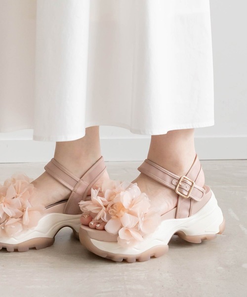 RANDA ボリュームフラワースポーツサンダル Lサイズ RANDA | ボリュームフラワースポーツサンダル - Buyee, an Online