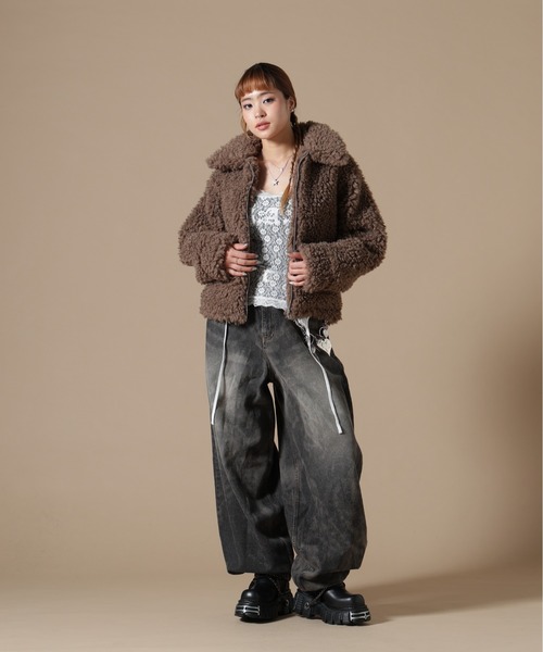 DANKE SCHON | DankeSchon/ダンケシェーン/WOMEN BOA COLLAR BLOUSON