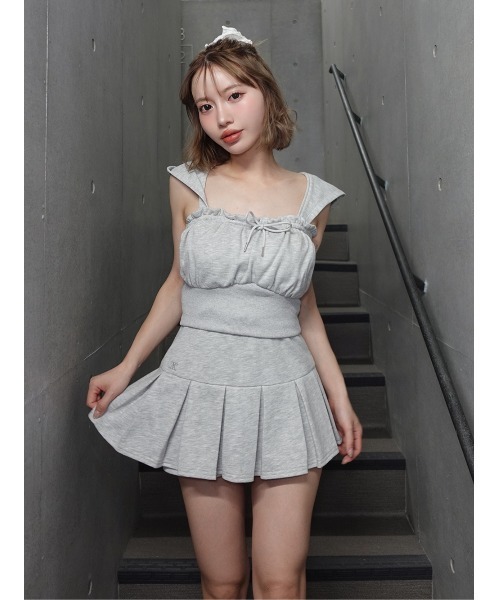 Darich コルセットフードスウェットトップス Darichコルセットリブ