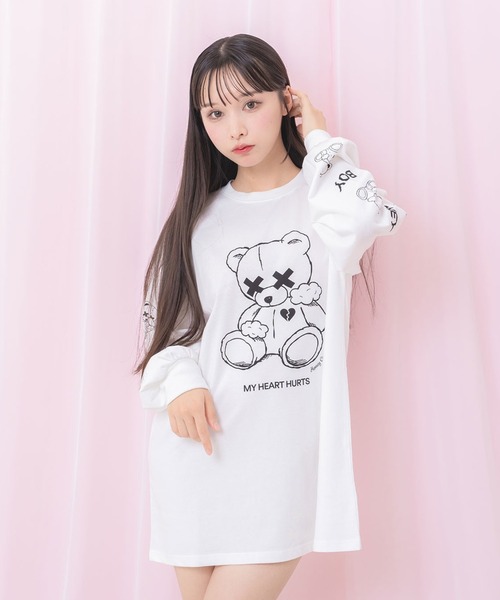 Honey Cinnamon ハート ケープ ポンチョ ホワイト Honey Cinnamon ハート ケープ ポンチョ ホワイト